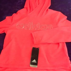 An adidas thin material hoodie. Super cute!
